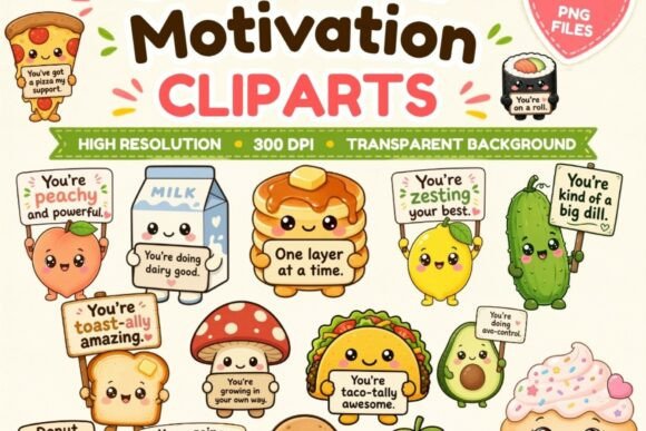 Download Cute Food Motivation Clipart | 19 PNG - Food Collection