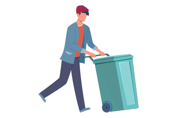 Download Man with Container or Trash Can. Boy Pus - Pus Collection