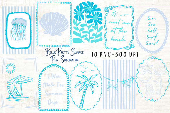 Download Blue Pretty Summer PNG Sublimation - Pretty Collection