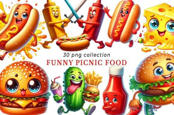 Download Funny Picnic Food Clipart Bundle - Food Collection