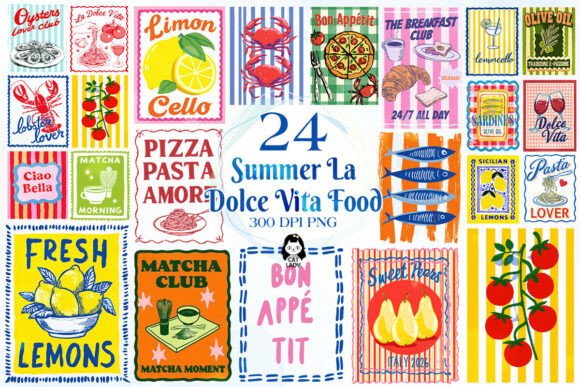 Download Summer La Dolce Vita Food Clipart Bundle - Food Collection